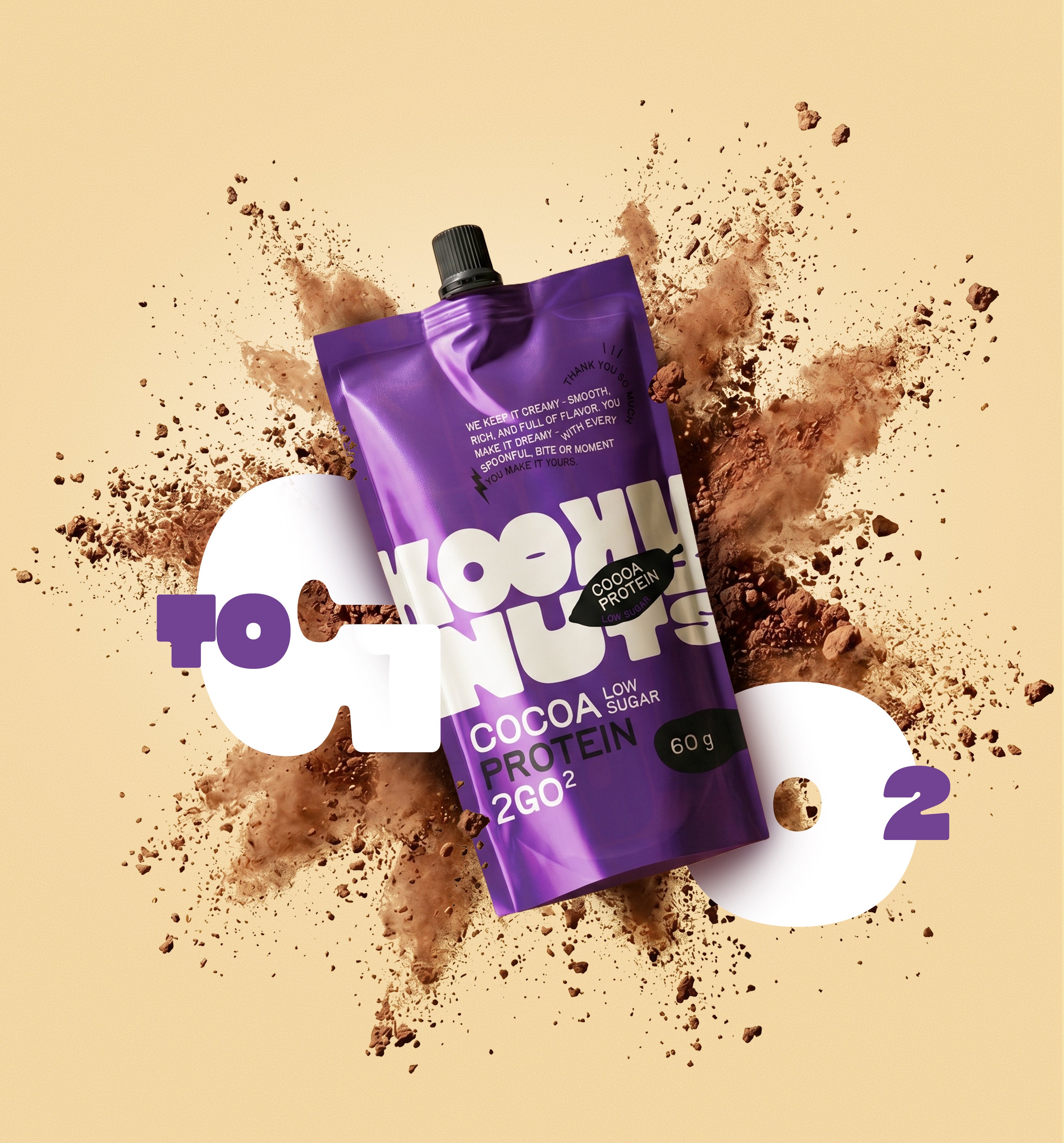 2GO2 Proteinový kakaový lískooříškový krém KookyNuts 60g